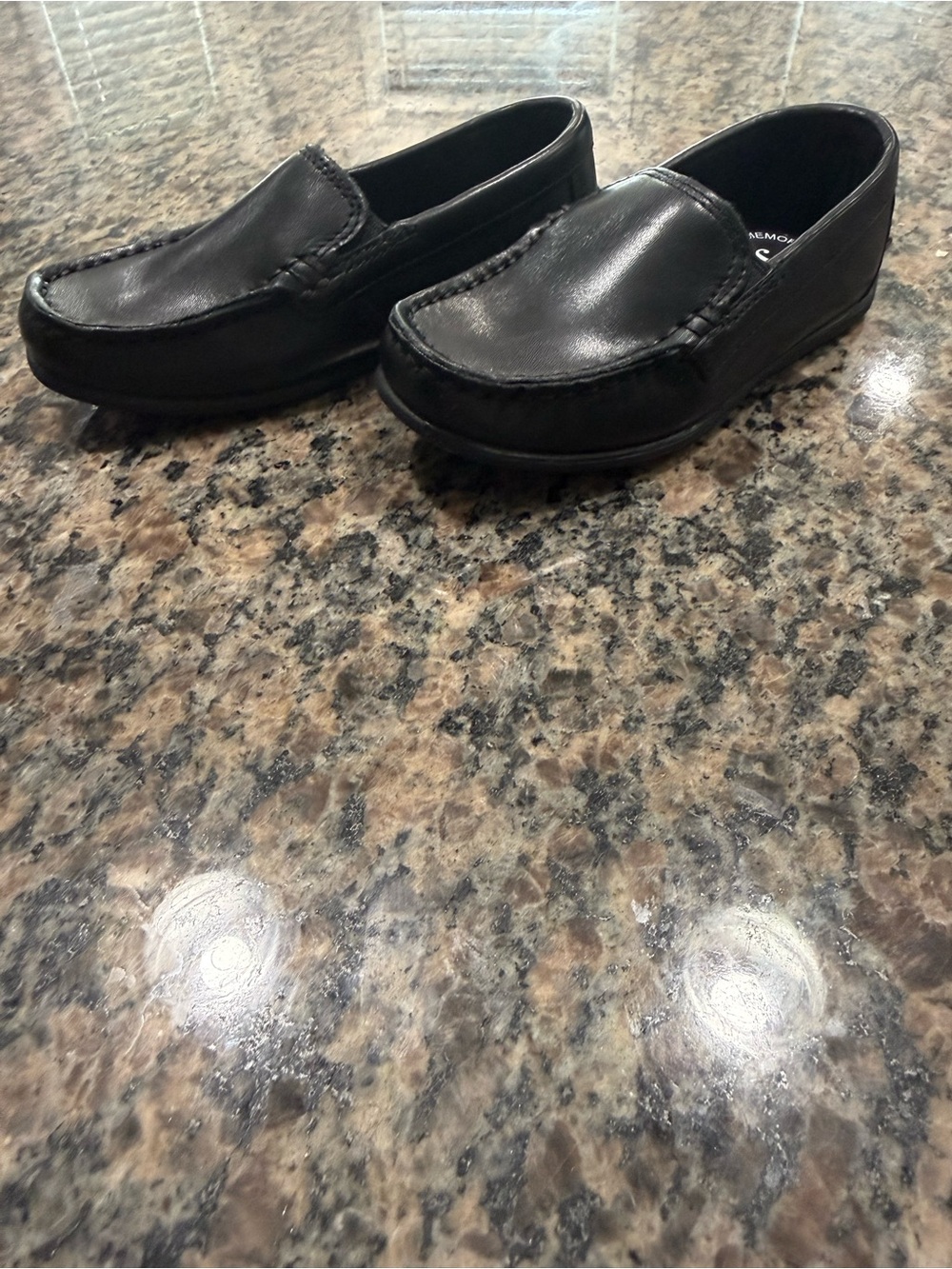 Florsheim Kids Black Leather Slip-On Loafers